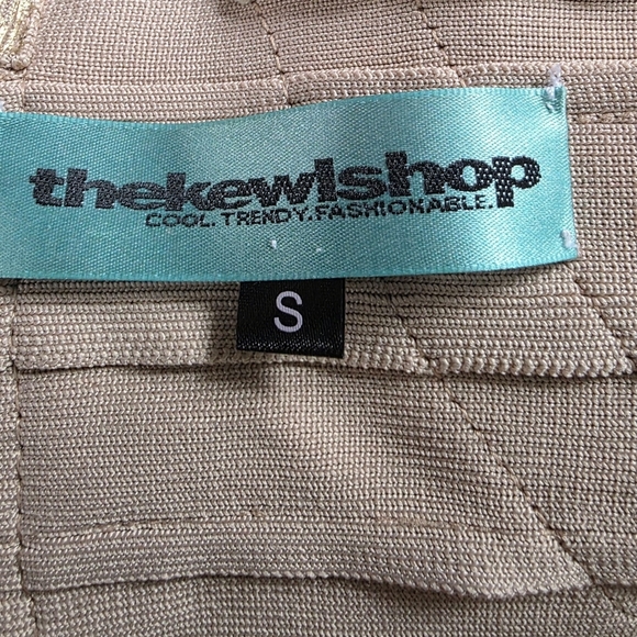 TheKewlShop Metallic Gold Bandage Mini Dress – Size Small - Picture 8 of 9